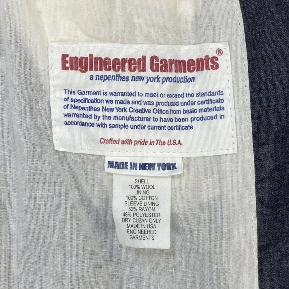 Engineered Garments Andover Blazer Mens L Gray Wool USA Workwear Sport Jacket